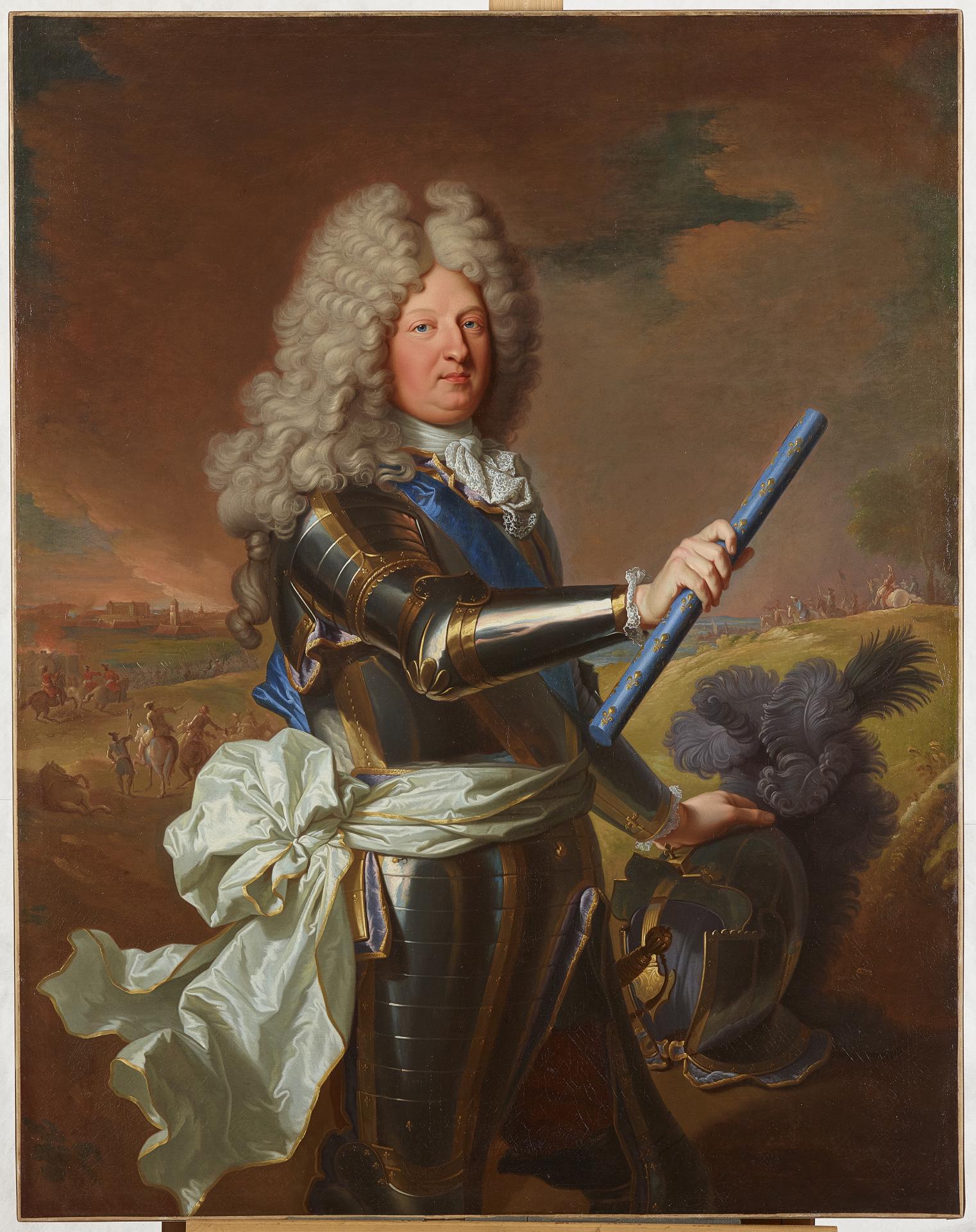 Hyacinthe Rigaud retrató en toda su majestad de heredero maduro al trono francés tres años antes de su muerte.