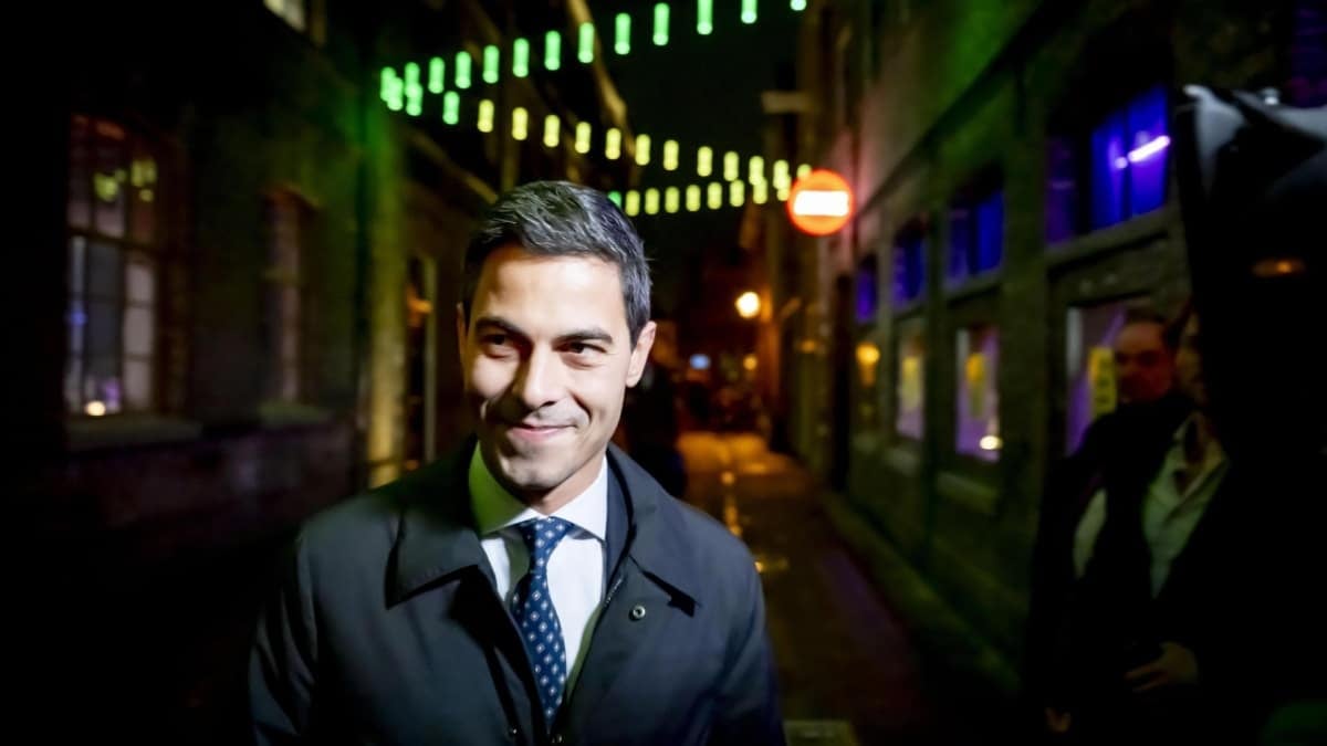 Rob Jetten, líder de D66, el partido mejor situado en los sondeos a pie de urna