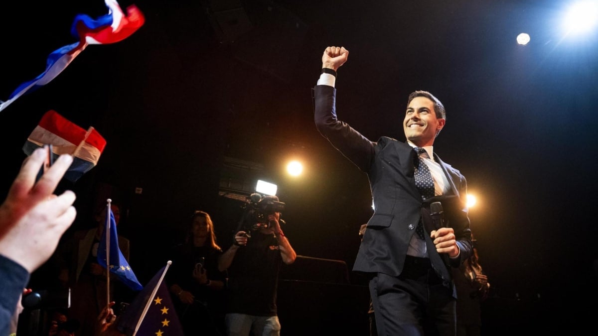 Rob Jetten, líder de los liberals de D66, en Leiden
