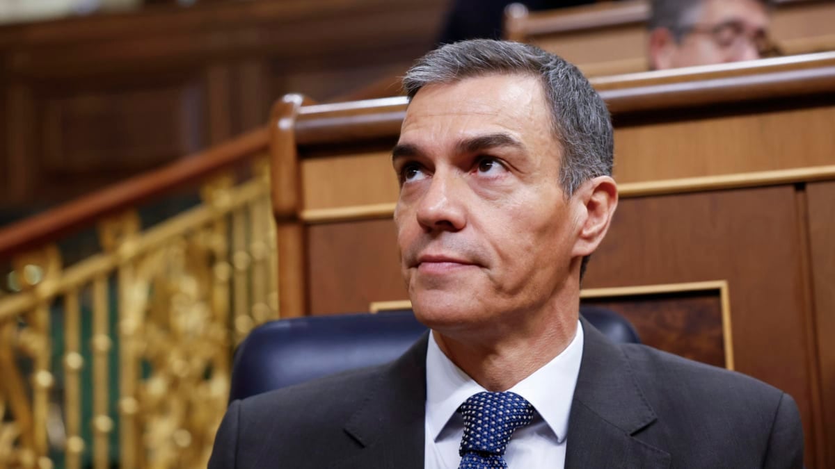 El presidente del Gobierno, Pedro Sánchez, este miércoles durante el control al Ejecutivo en el Congreso
