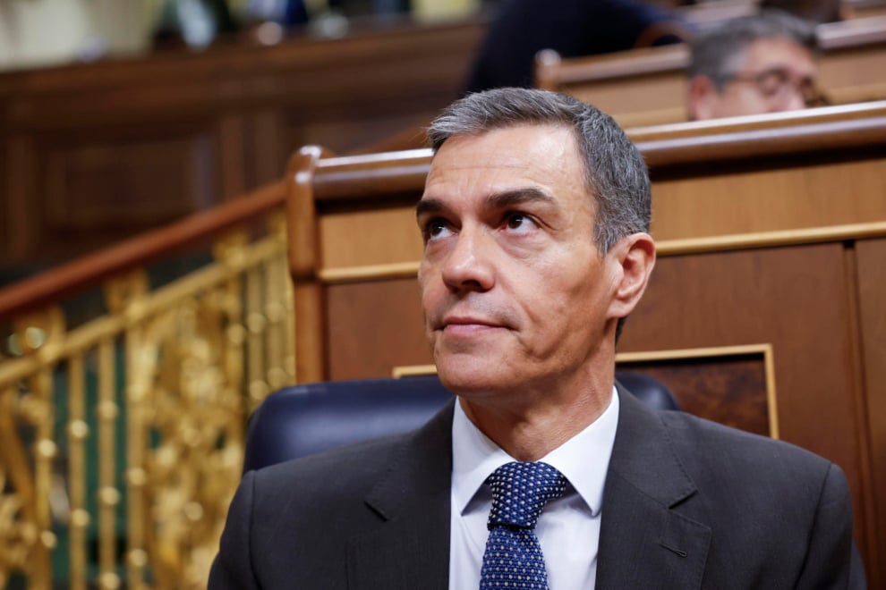El presidente del Gobierno, Pedro Sánchez, este miércoles durante el control al Ejecutivo en el Congreso