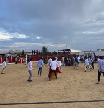 Tradición, diversión y caos en la capea del colegio mayor del Opus [...]