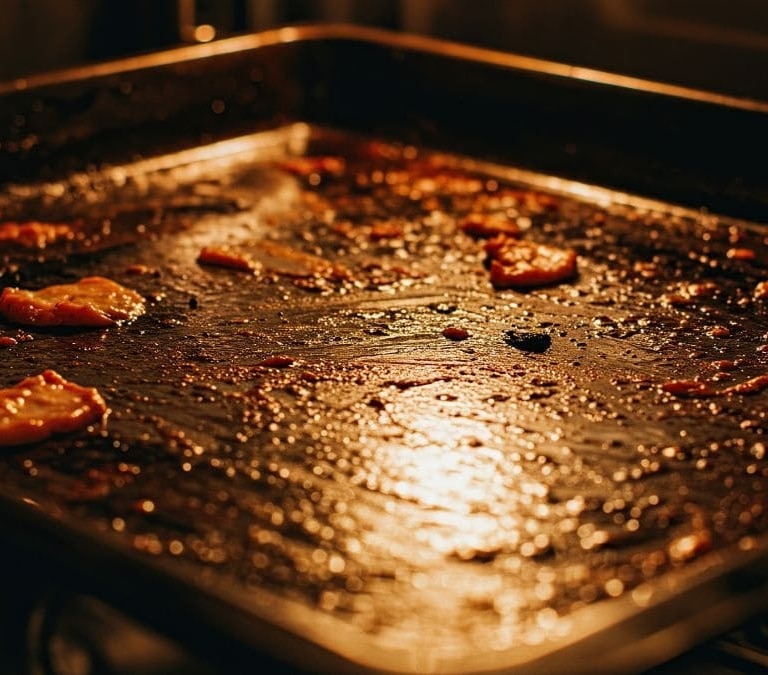 El truco viral para limpiar la bandeja del horno en minutos