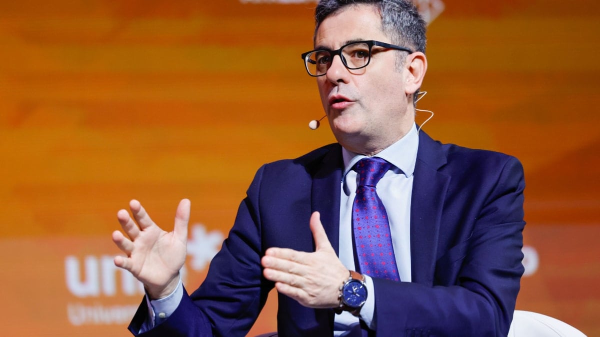 MADRID, 20/11/2025.- El ministro de la Presidencia, Justicia y Relaciones con las Cortes, Félix Bolaños durante su participación en la IV edición del foro de reflexión 'Metafuturo' organizado por Atresmedia, este jueves en Madrid. EFE/Mariscal