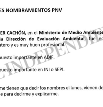 El PNV pidió a Cerdán mantener a un alto cargo que favoreció [...]