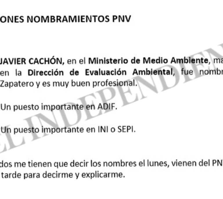 El PNV pidió a Cerdán mantener a un alto cargo que favoreció una obra por 56 millones de la trama en Navarra