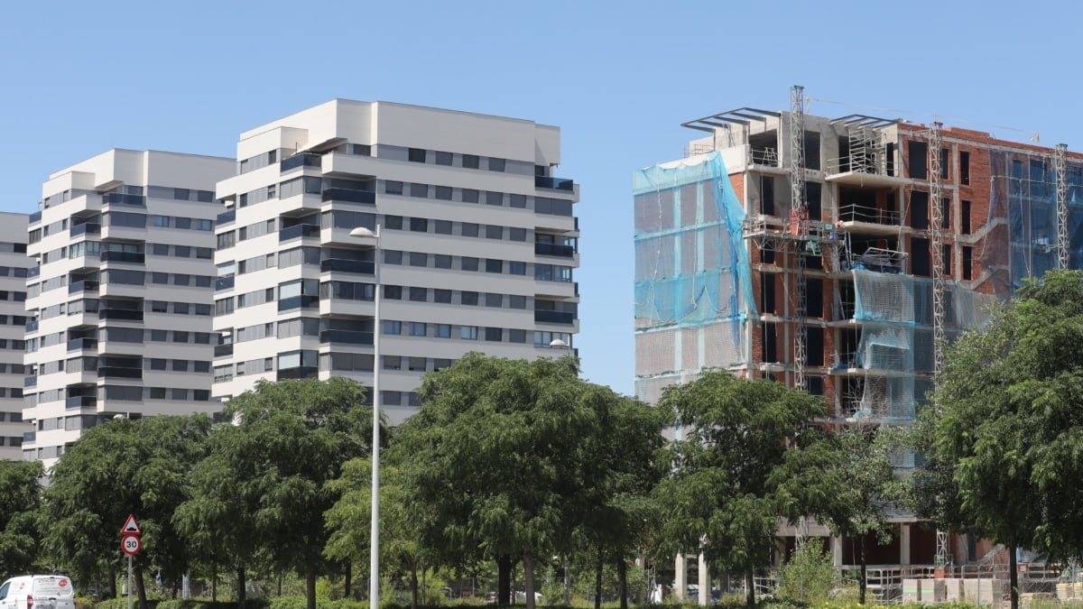 Edificio en construcción en Madrid.