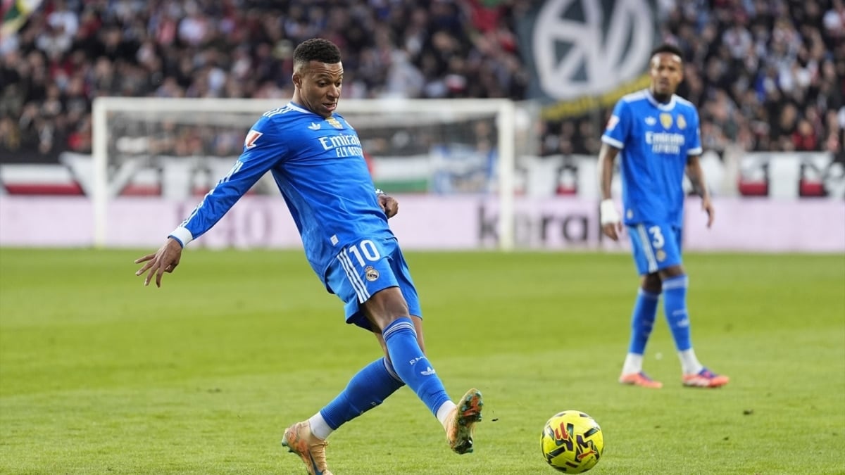 Kylian Mbappé en el partido frente al Rayo Vallecano