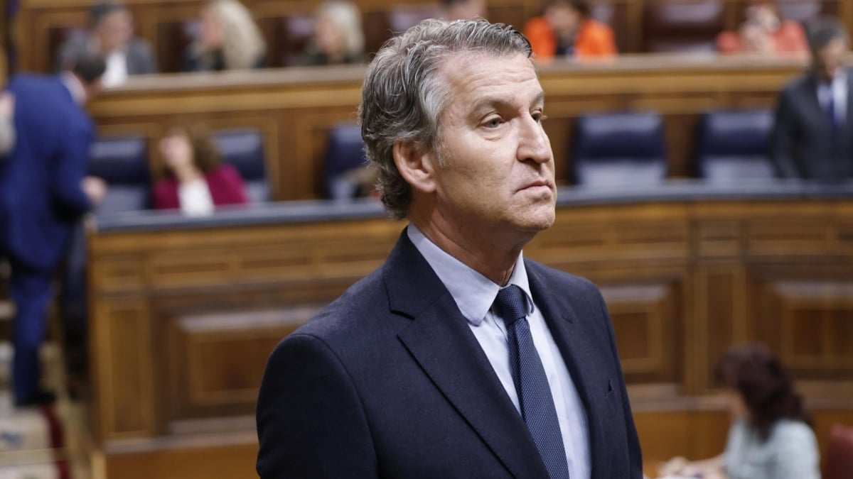 Alberto Núñez Feijóo el pasado jueves en el Congreso.