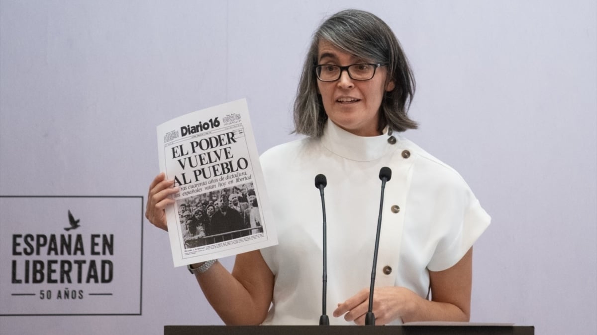 La comisionada de España en Libertad, Carmina Gustrán, este miércoles en Madrid durante la presentación de la extensión del programa conmemorativo.
