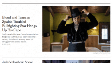 El New York Times saca a hombros a Morante en su entrevista más íntima: "No lo llamemos retirada, es un descanso"