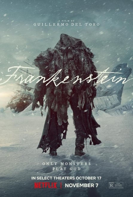 Cartel de la película Frankenstein, de Guillermo del Toro