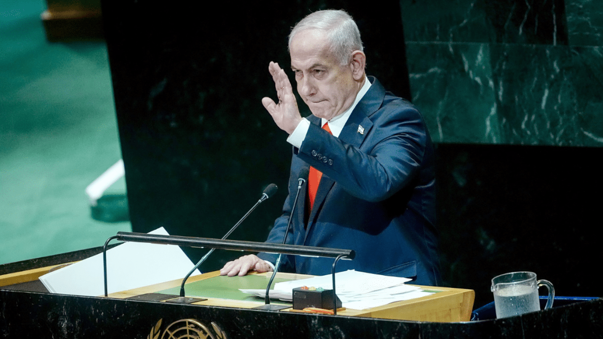 Benjamín Netanyahu durante su discurso ante la última Asamblea General de la ONU.