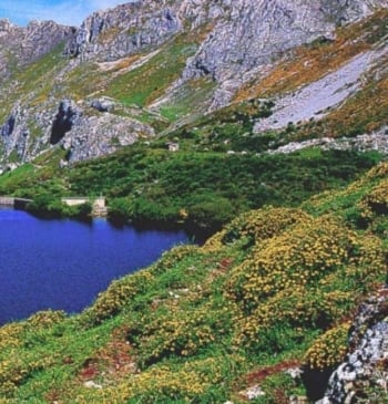 Lago y parte del territorio del Parque Natural de Somiedo en Asturias.