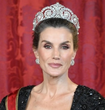 La Reina Doña Letizia durante la tradicional cena de gala en honor al Presidente de Alemania en el Palacio Real, a 26 de noviembre de 2025, en Madrid (España).
