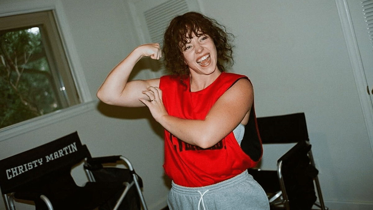 Sydney Sweeney durante el rodaje de 'Christy'.