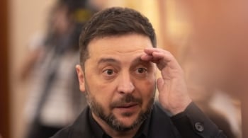 En el Congreso, con el rey, en Indra y con Sánchez: las imágenes de Zelenski en España