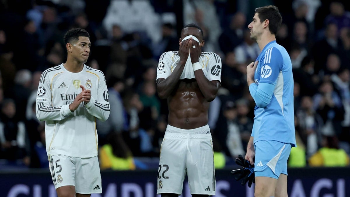 Jugadores del Real Madrid tras el partido contra el Manchester City