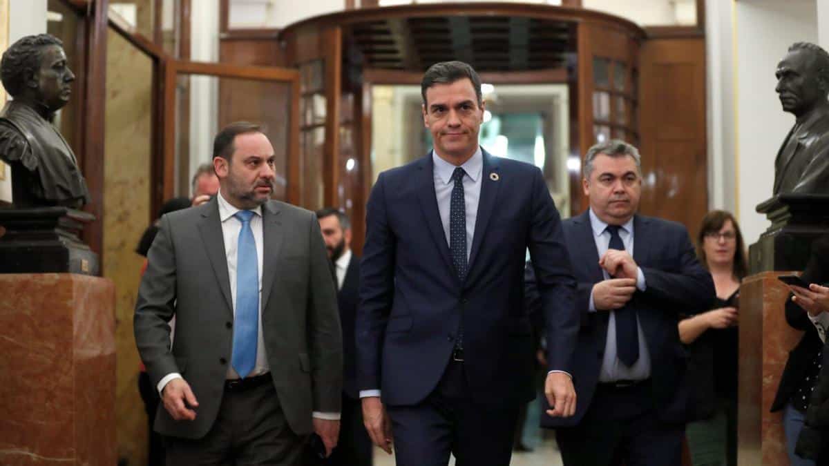 José Luis Ábalos, Pedro Sánchez y Santos Cerdán