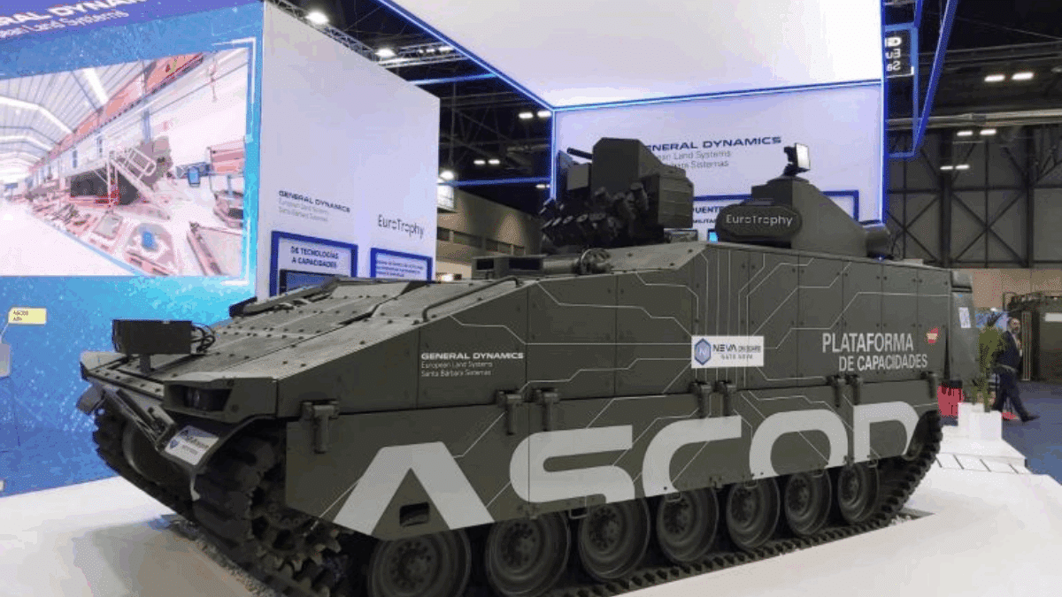 Vehículo Pizarro con el sistema Trophy incorporado en FEINDEF 2023