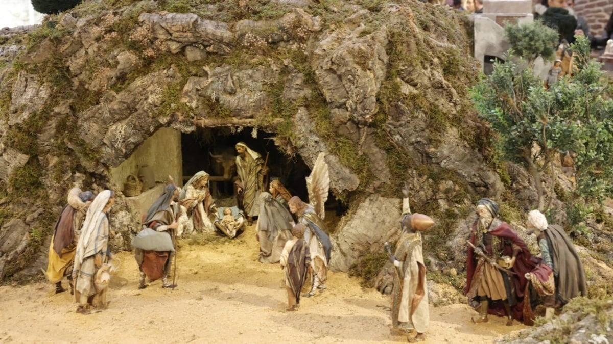 Portal de belén de la colección Basanta-Martín expuesta en Madrid.