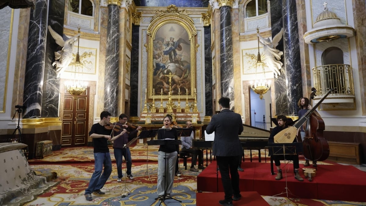 Ensayo general de la obra inédita de Boccherini, este miércoles en la Capilla Real del Palacio de Oriente.