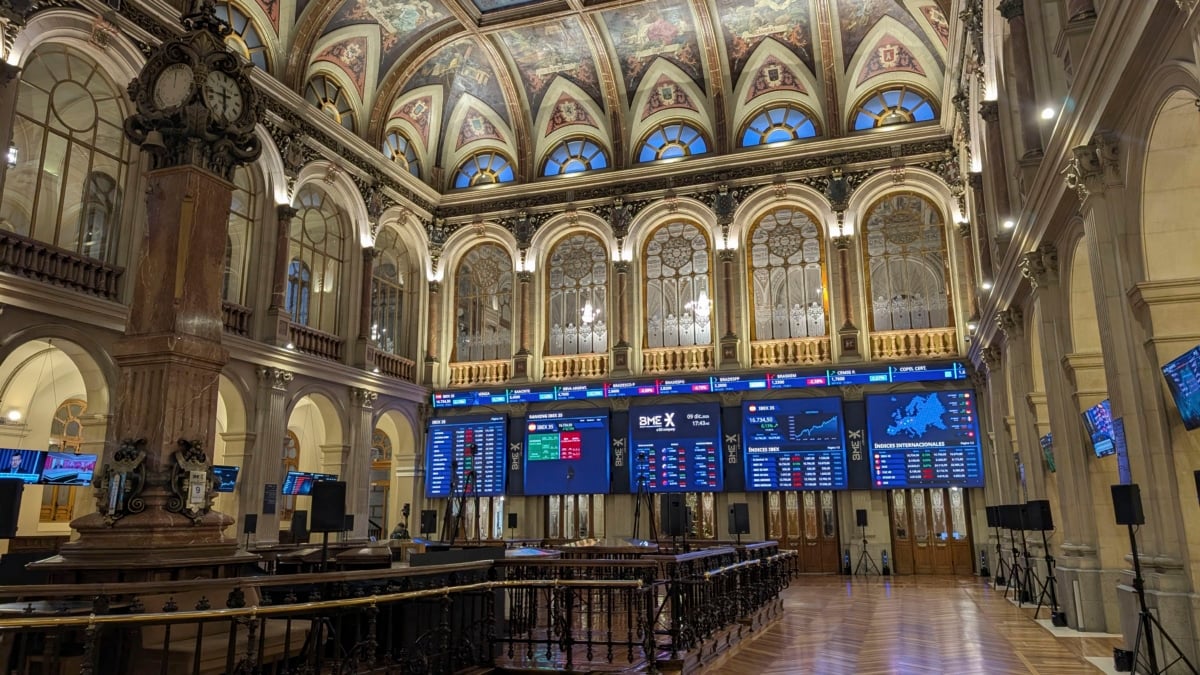 Una imagen del interior del palacio de la Bolsa de Madrid.