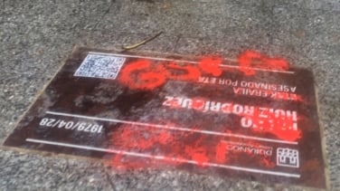 Vandalizan con pintadas de 'Gora ETA' tres placas en recuerdo a víctimas de la banda terrorista en Durango