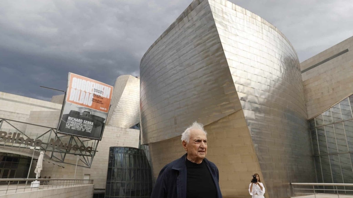 Frank Gehry en Bilbao en octubre de 2022, cuando se celebró el 25 aniversario del Guggenheim.