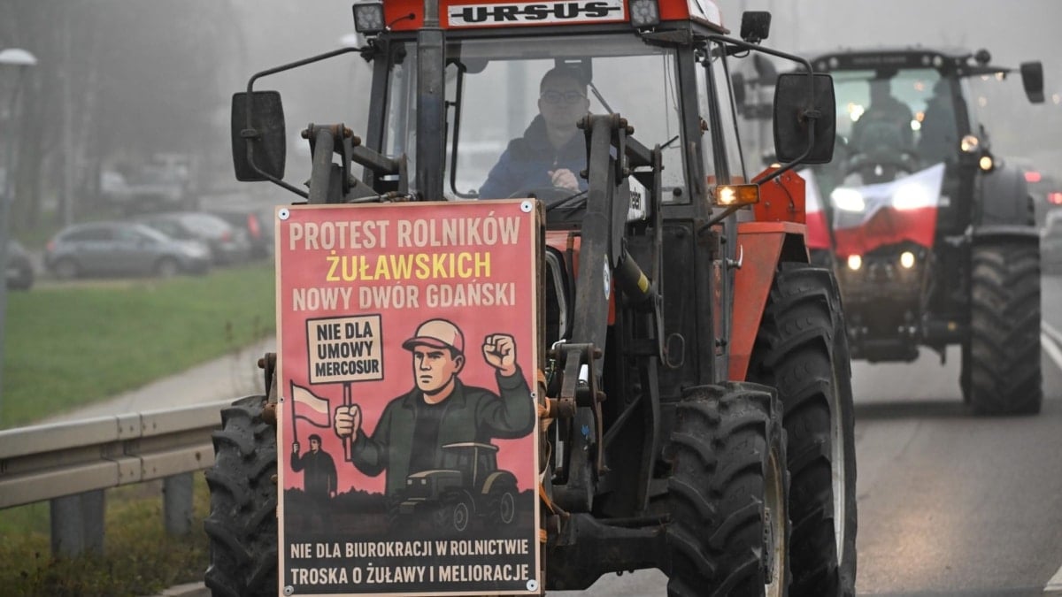 Agricultores polacos protestas contra el acuerdo de la UE con Mercosur.