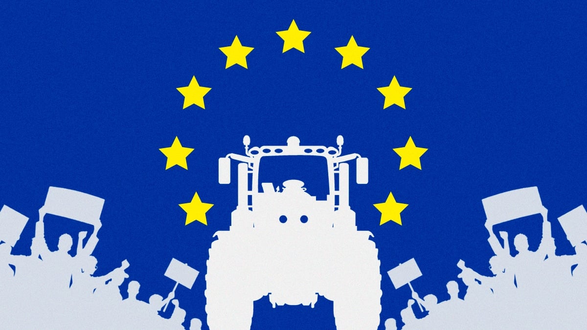 Manifestación de agricultores en Bruselas