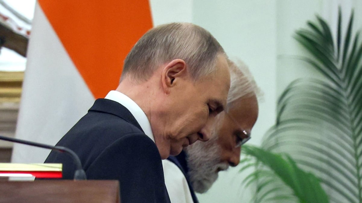 Vladimir Putin y Narendra Modi en Nueva Delhi