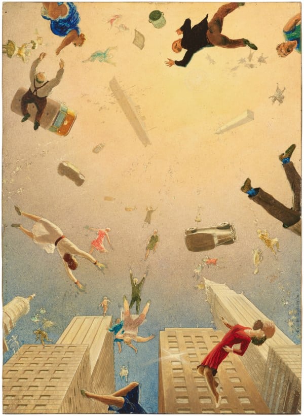 Esta preciosa obra de Bonestell fue realizada para ilustrar un tema sobre el fin del mundo del número de julio de 1947 de 'Coronet Magazine'.