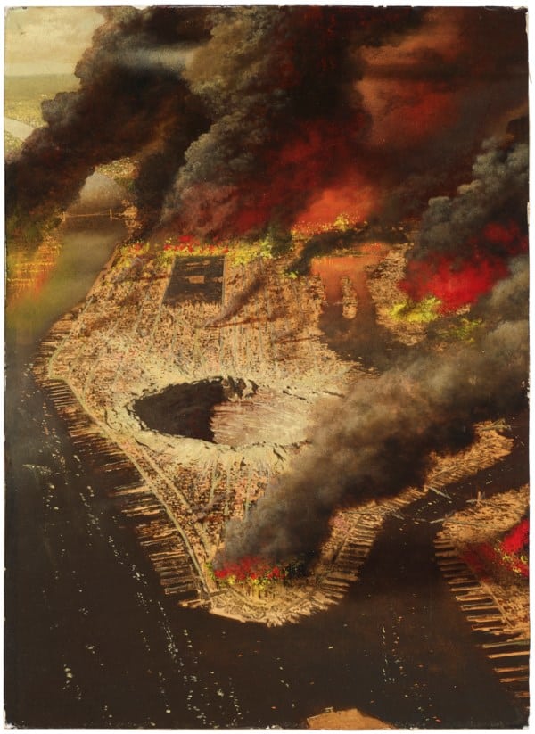 Chesley Bonestell, 'Nueva York, objetivo de metoritos' (c. 1947)