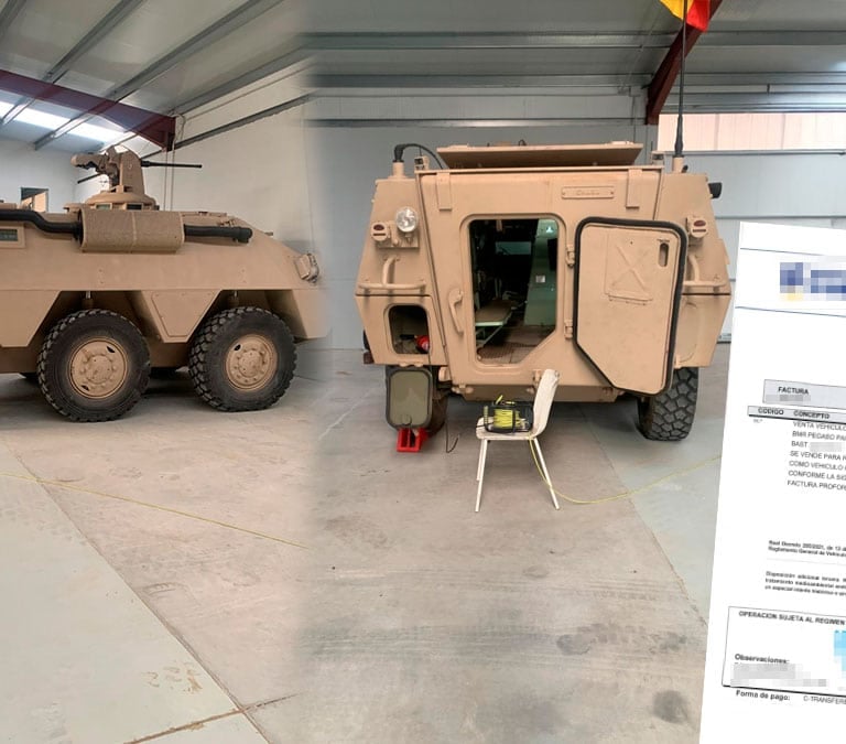 El blindado 'fake' de la operación contra el gigante de los hidrocarburos se compró por 10.000 euros a una chatarrería