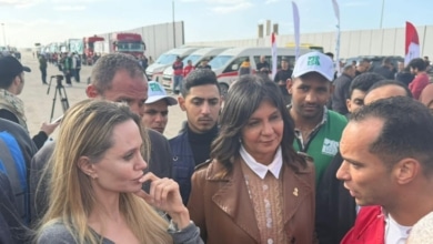 Angelina Jolie visita el cruce de Rafah en apoyo a los palestinos de Gaza