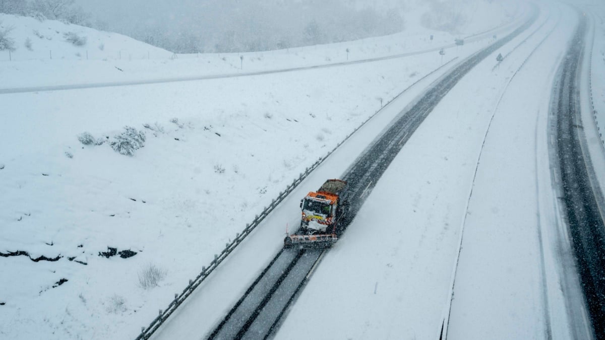 Nieve el viernes en el municipio de A Mezquita (Ourense).