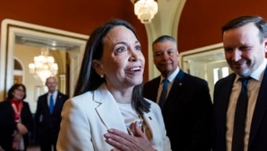 María Corina Machado tras dar la medalla del Nobel a Trump: "Contamos con el presidente para la libertad de Venezuela"