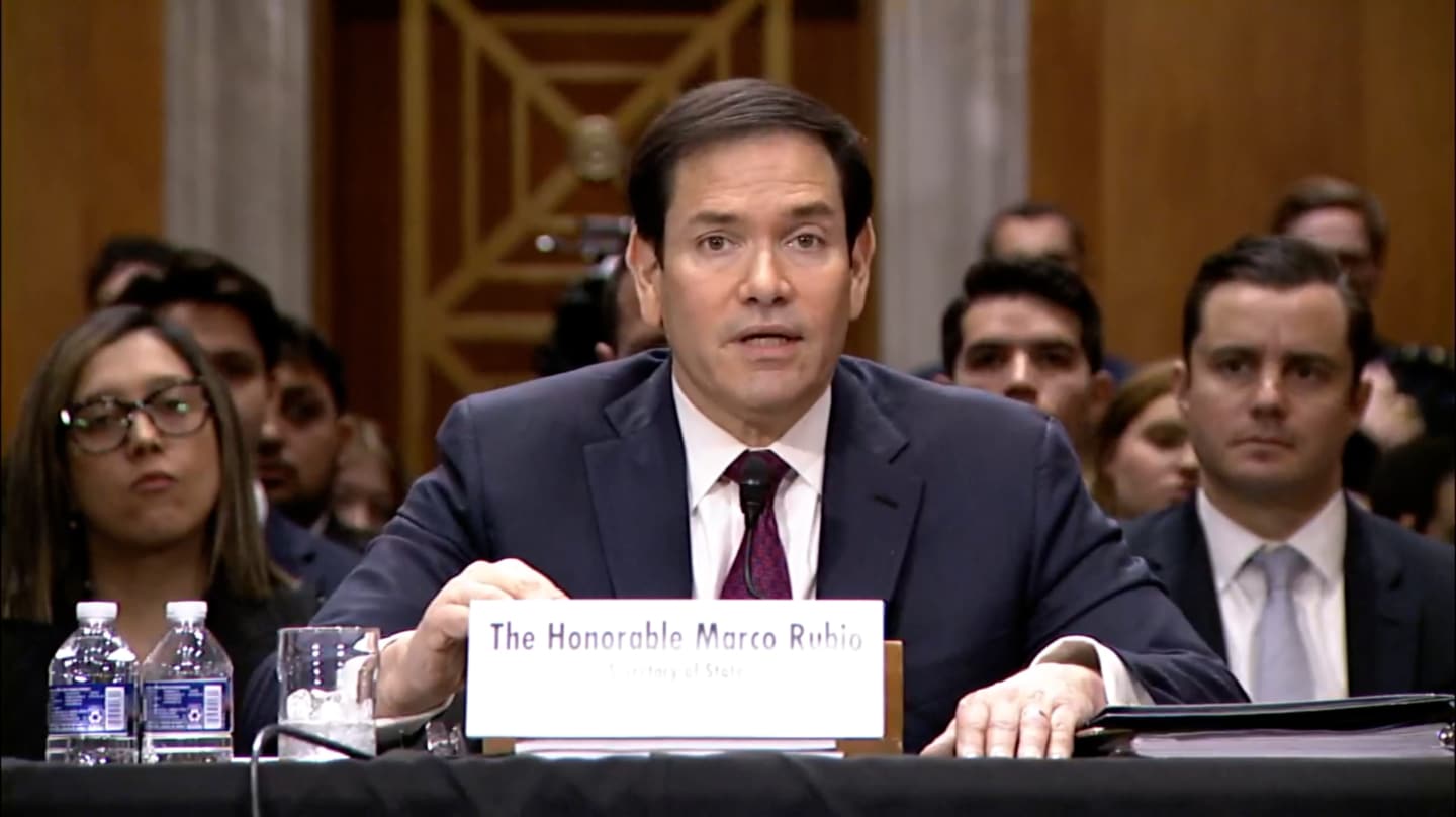 Marco Rubio, secretario de Estado de EEUU, ante la comisión del Senado en Washington