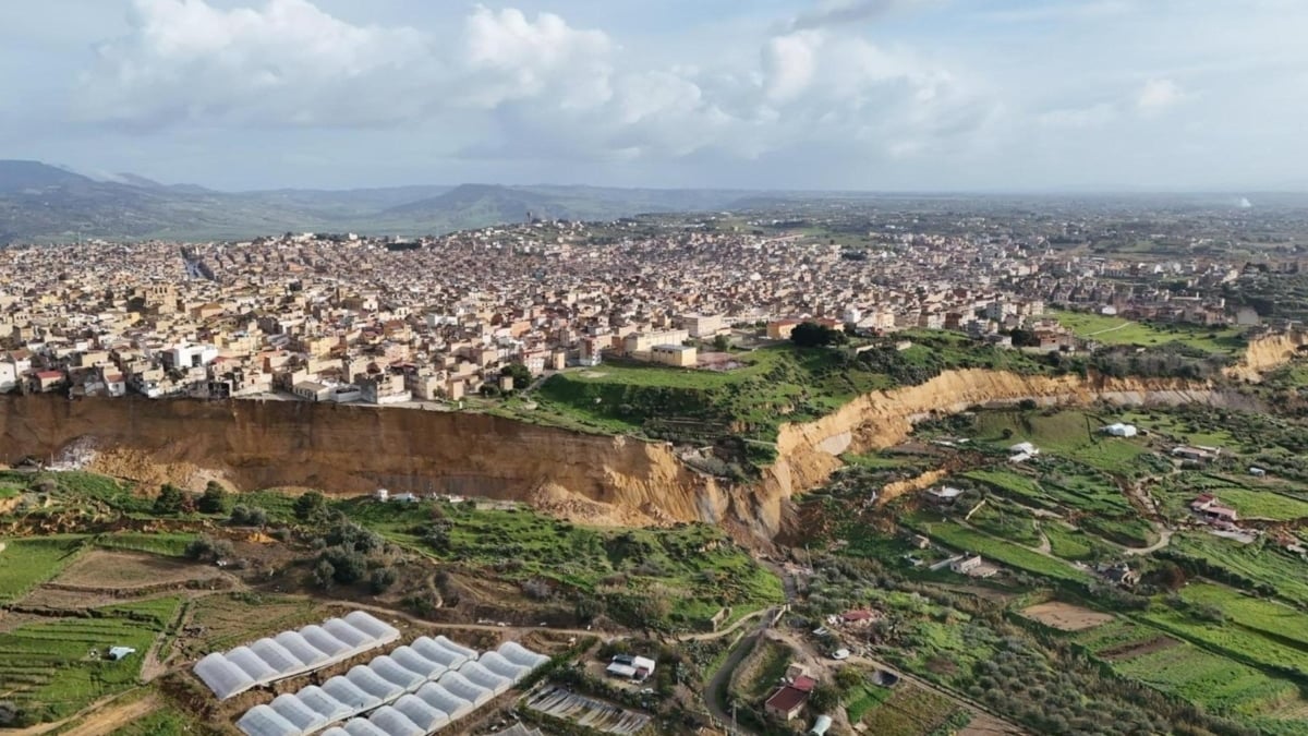 Imagen de Niscemi tras el corrimiento de tierras.