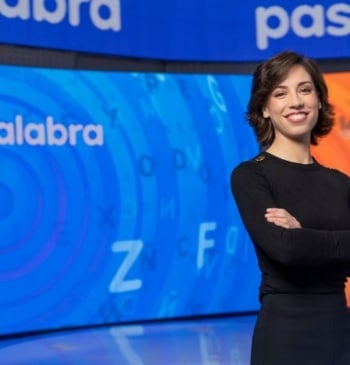 Imagen de Rosa Rodríguez en el plató de Pasapalabra