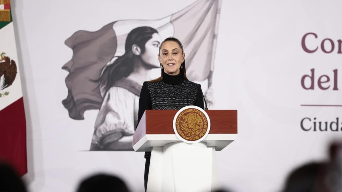 La presidenta de México, Claudia Sheinbaum, este lunes en su conferencia matutina.