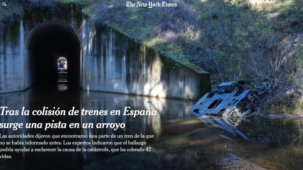 'The New York Times' halla unas ruedas de un tren a 270 metros del lugar del accidente de Adamuz