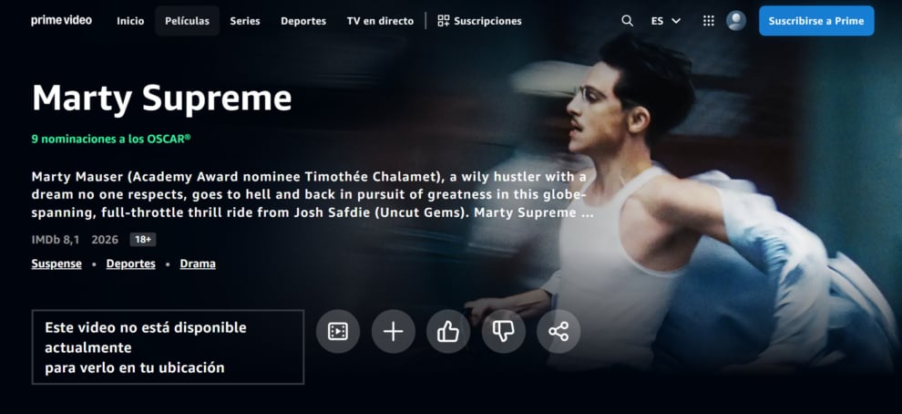 Imagen de Marty Supreme en el catálogo de Prime Video