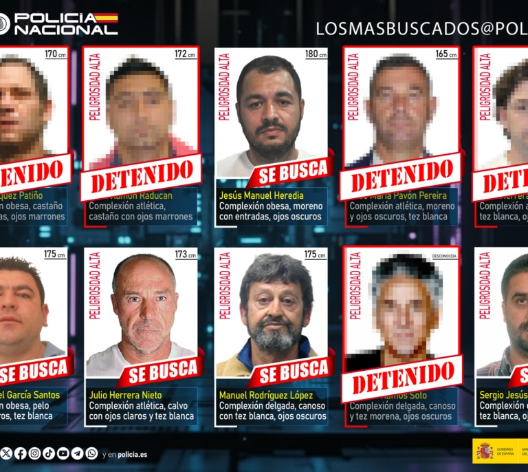 Los 'chivatazos' a la Policía permiten detener a 6 de los 10 fugitivos más buscados en sólo tres meses