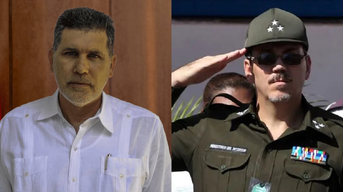 El viceprimer ministro cubano Óscar Pérez-Oliva Fraga, a la izquierda. Alejandro Castro Espín, hijo de Raúl.