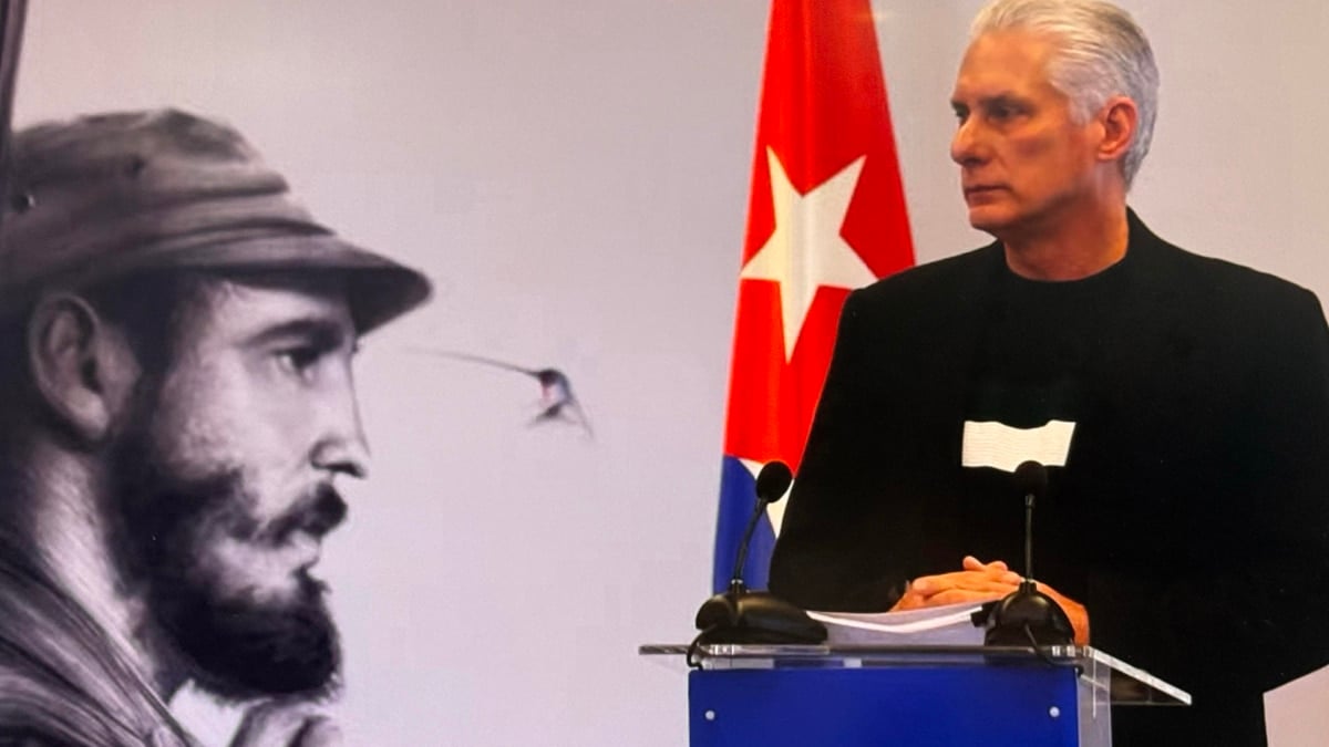 El presidente de Cuba, MIguel Díaz-Canel, en una intervención televisiva