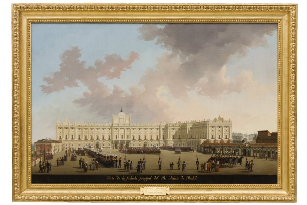 Fernando Brambila. Vista de la fachada principal del Palacio Real de Madrid. 1829 - 1834