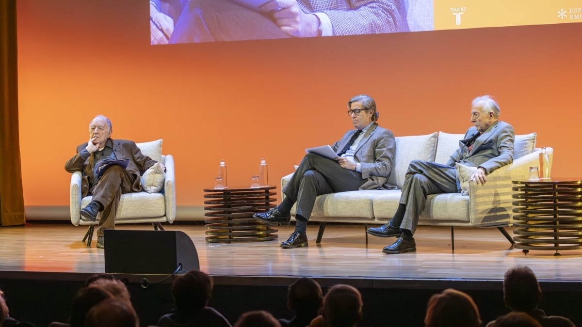 Ricardo García Cárcel, Javier Gomá y Juan Pablo Fusi, el pasado 29 de enero en la Fundación Juan March durante la presentación de 'Vidas españolas'.