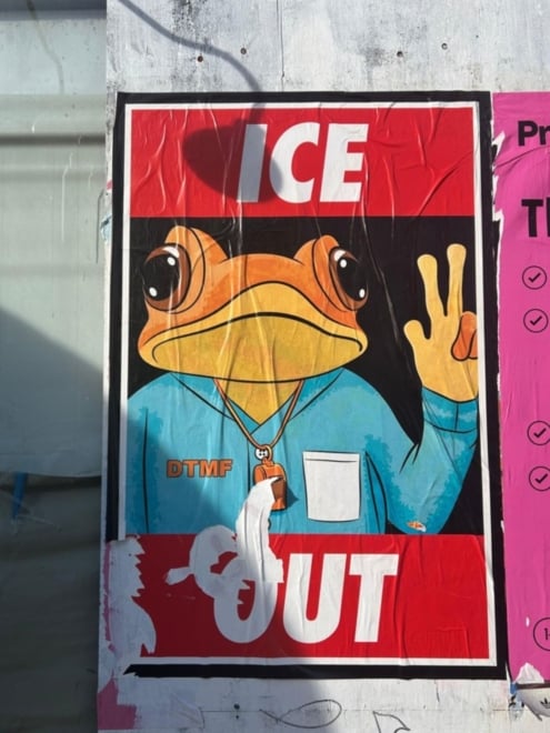 Imagen del sapo Concho en las calles estadounidenses